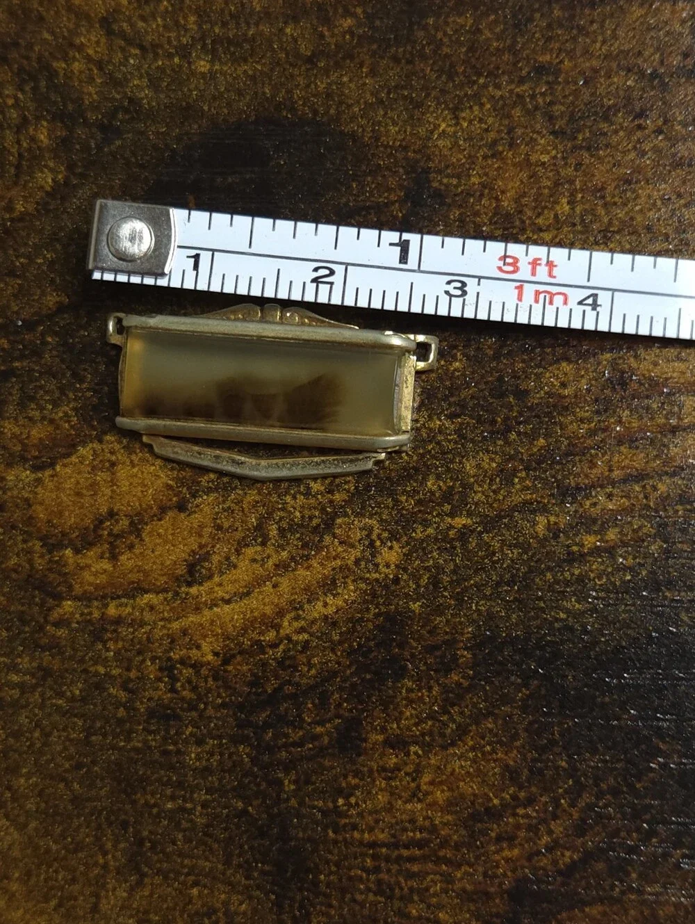 Vintage Gold Filled Natural Dendritic Agate Tie Keeper for a Tie Clip